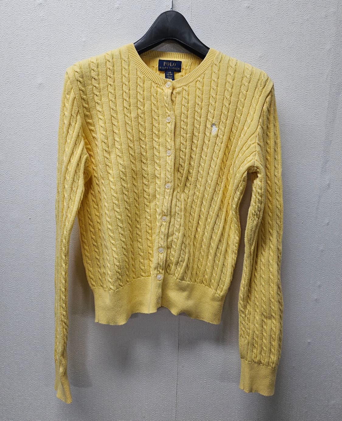폴로 랄프로렌 옐로우 꽈배기 가디건 상품이미지1