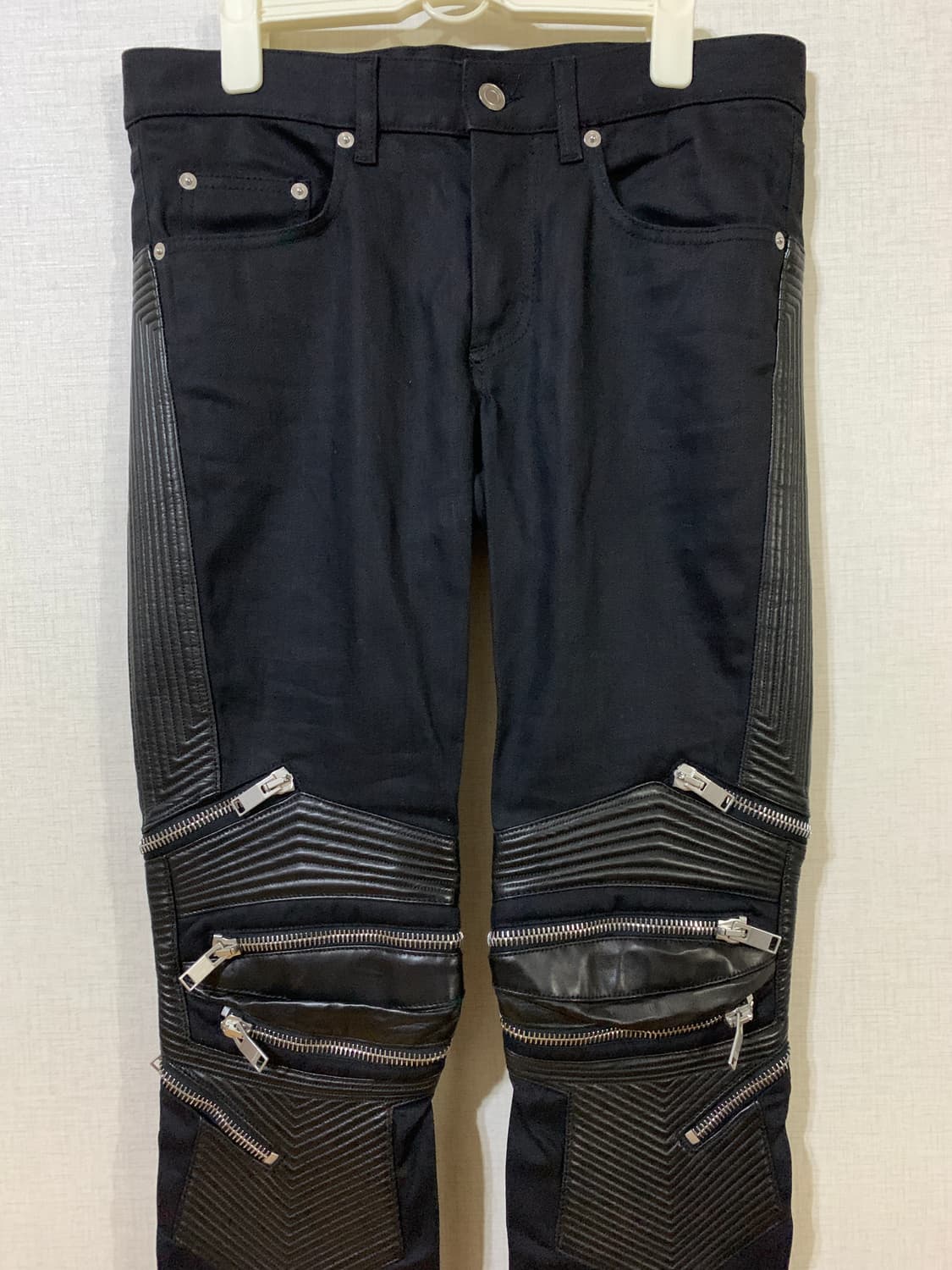 생로랑 /레더 패널 모터 바이커 데님 진 팬츠/ 30 상품이미지2