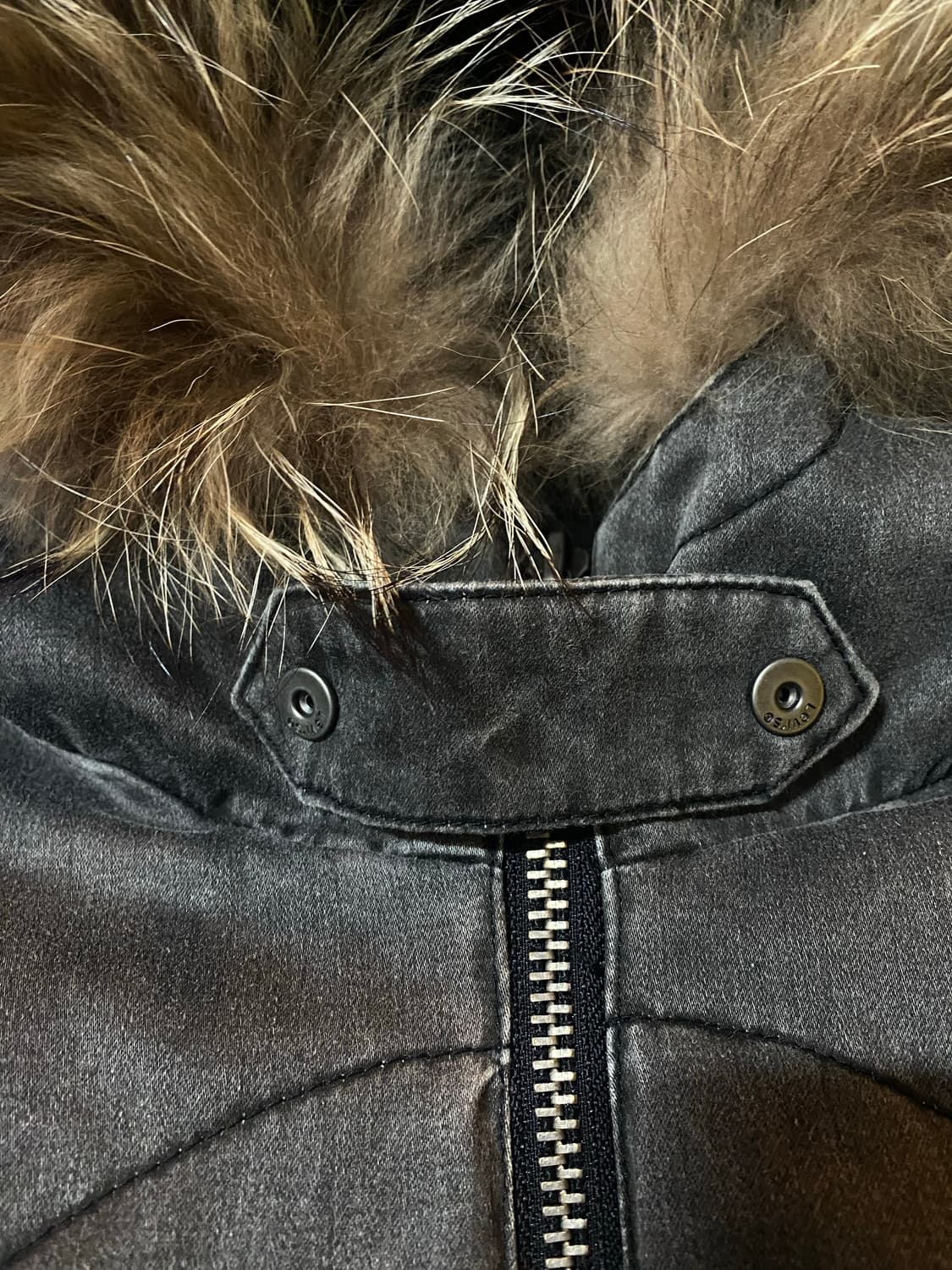 Levi's 리바이스 데님 후드 퍼 패딩 점퍼 상품이미지3