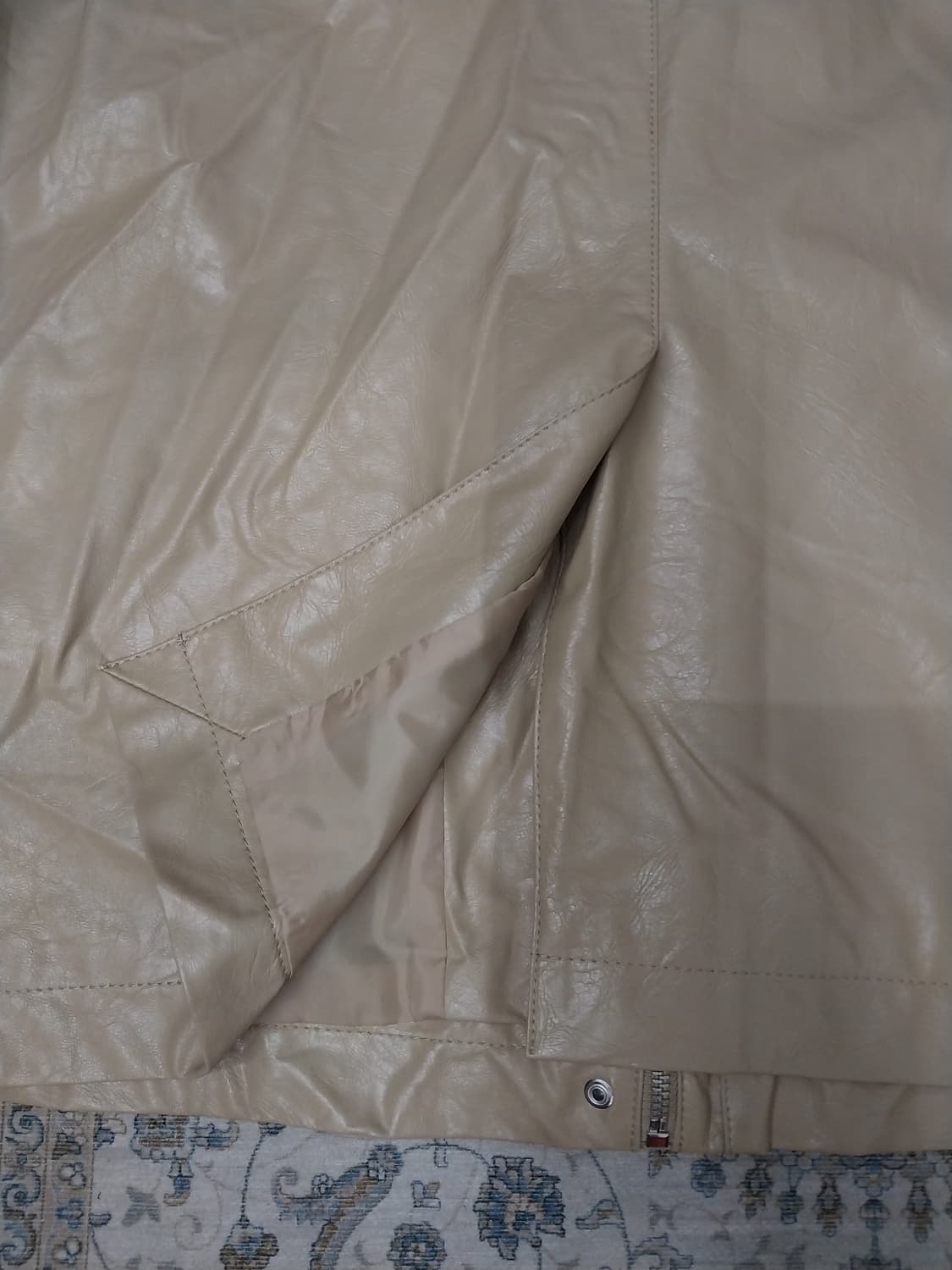 미쏘 페이크 레더 스탠카라 하프 자켓 상품이미지5