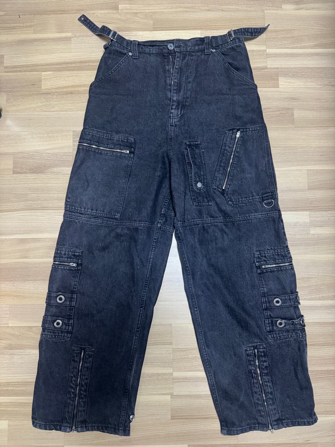 projectgr 플라이트 데님 팬츠 블랙 상품이미지2