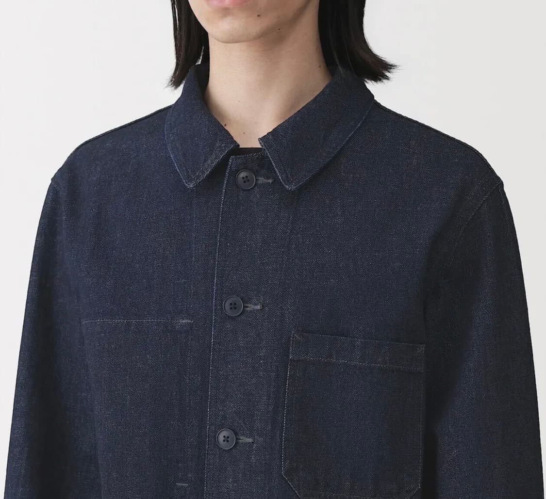 <새상품>무인양품 케이폭 혼방 데님 커버올 재킷 워크자켓 빈티지 자켓 상품이미지5