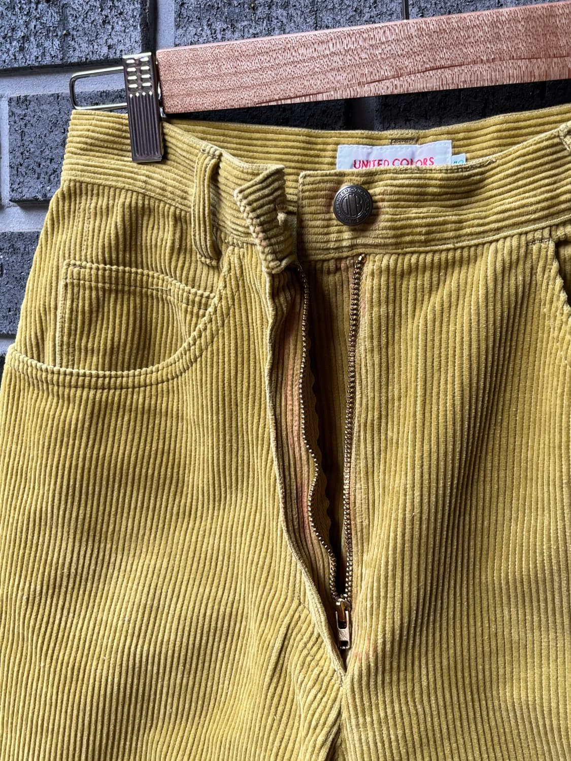 90s 베네통 코듀로이 팬츠 라임 상품이미지8