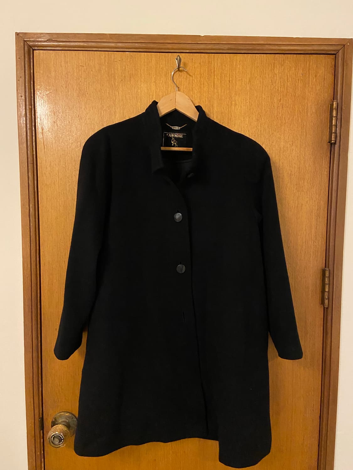 빈티지 캐시미어 블랙 코트 상품이미지1