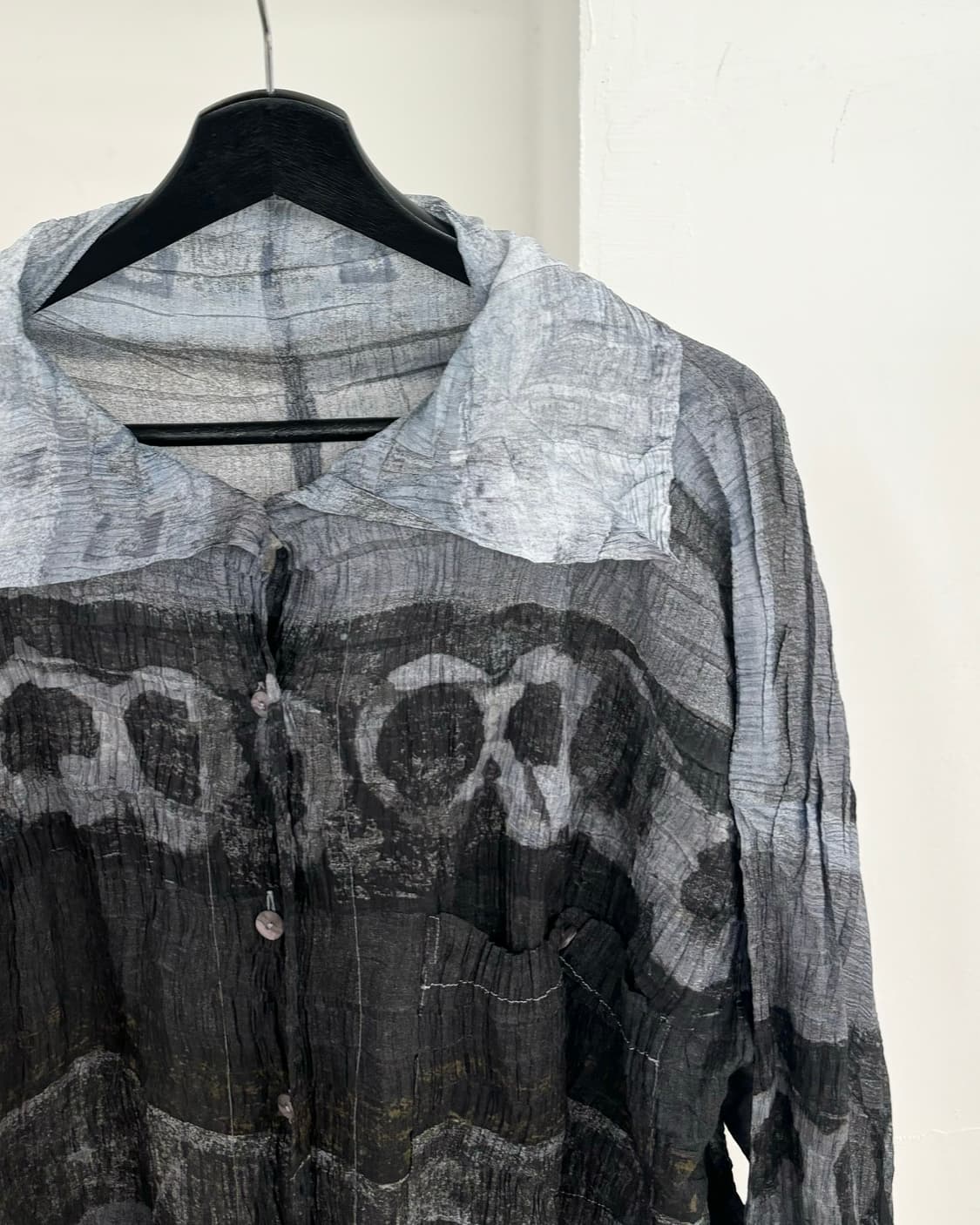 이세이 미야케 그레이 빈티지 프린팅 셔츠 상품이미지4