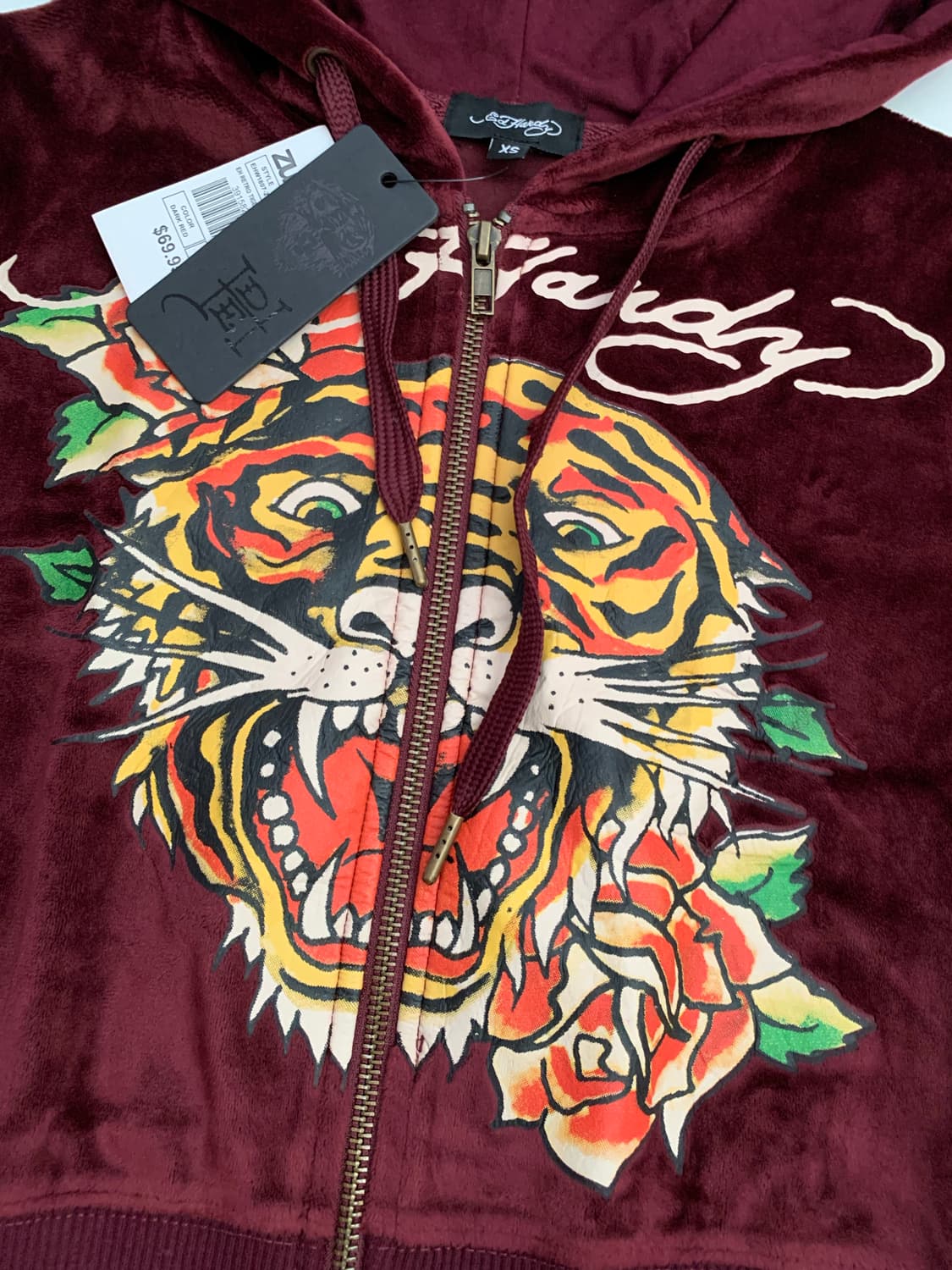 [새제품] 에드 하디 벨루아 벨벳 후드집업 상품이미지3