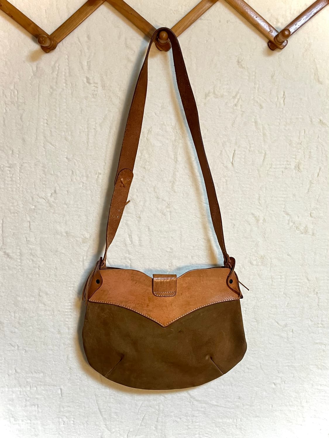 빈티지 히피 보헤미안 스웨이드 가죽 백팩 상품이미지2