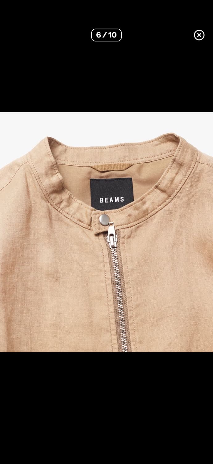 BEAMS - LINEN SINGLE RIDER JACKET 상품이미지4