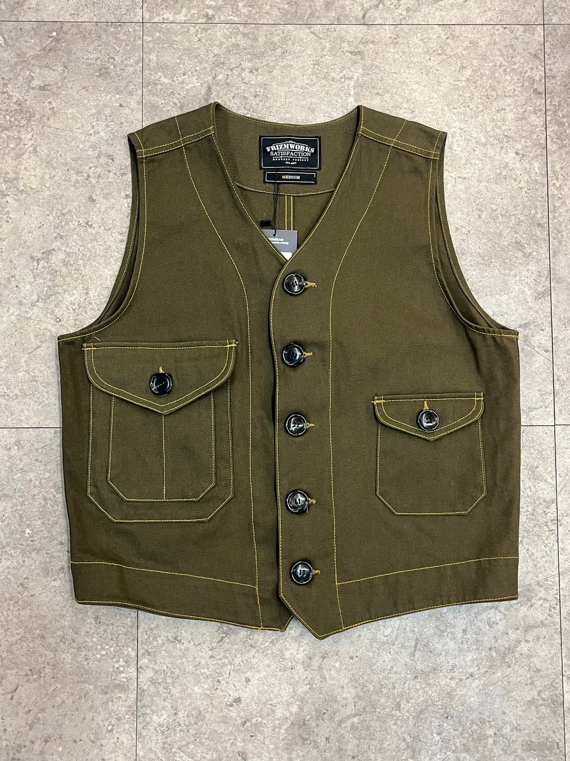 프리즘웍스 워크 베스트 카키 M #csz3753 상품이미지5