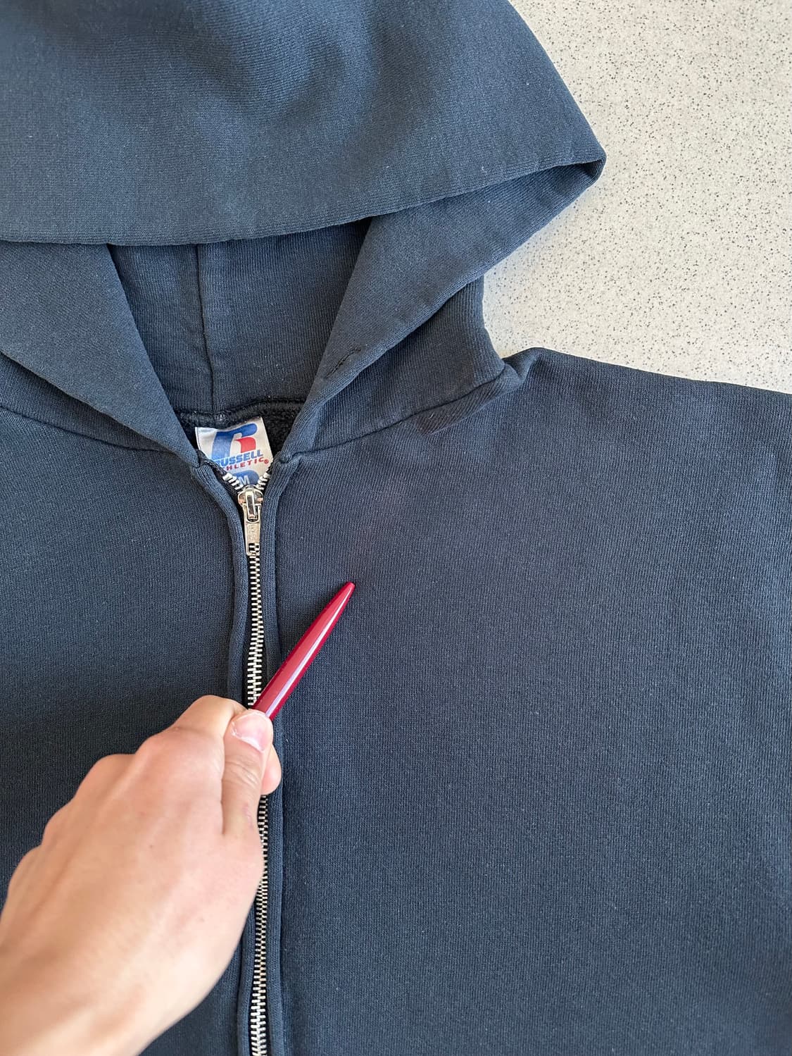 빈티지 러셀 후드집업 블랙 M 상품이미지6