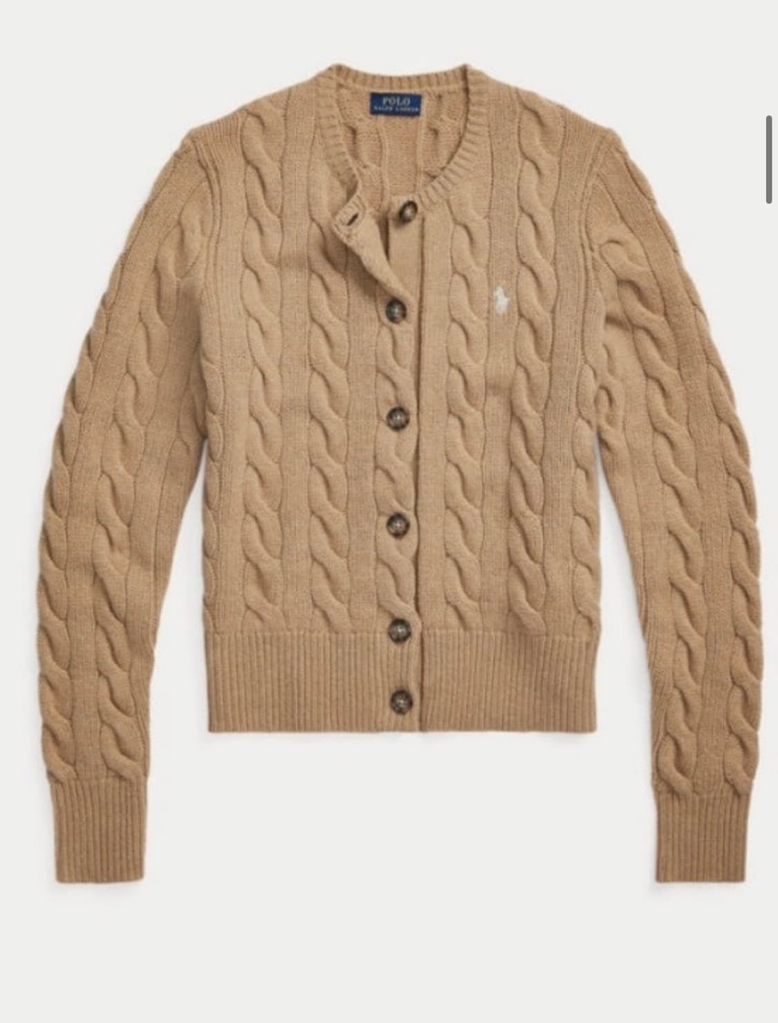 폴로 울 블렌드 수지 가디건 카멜 S 상품이미지2