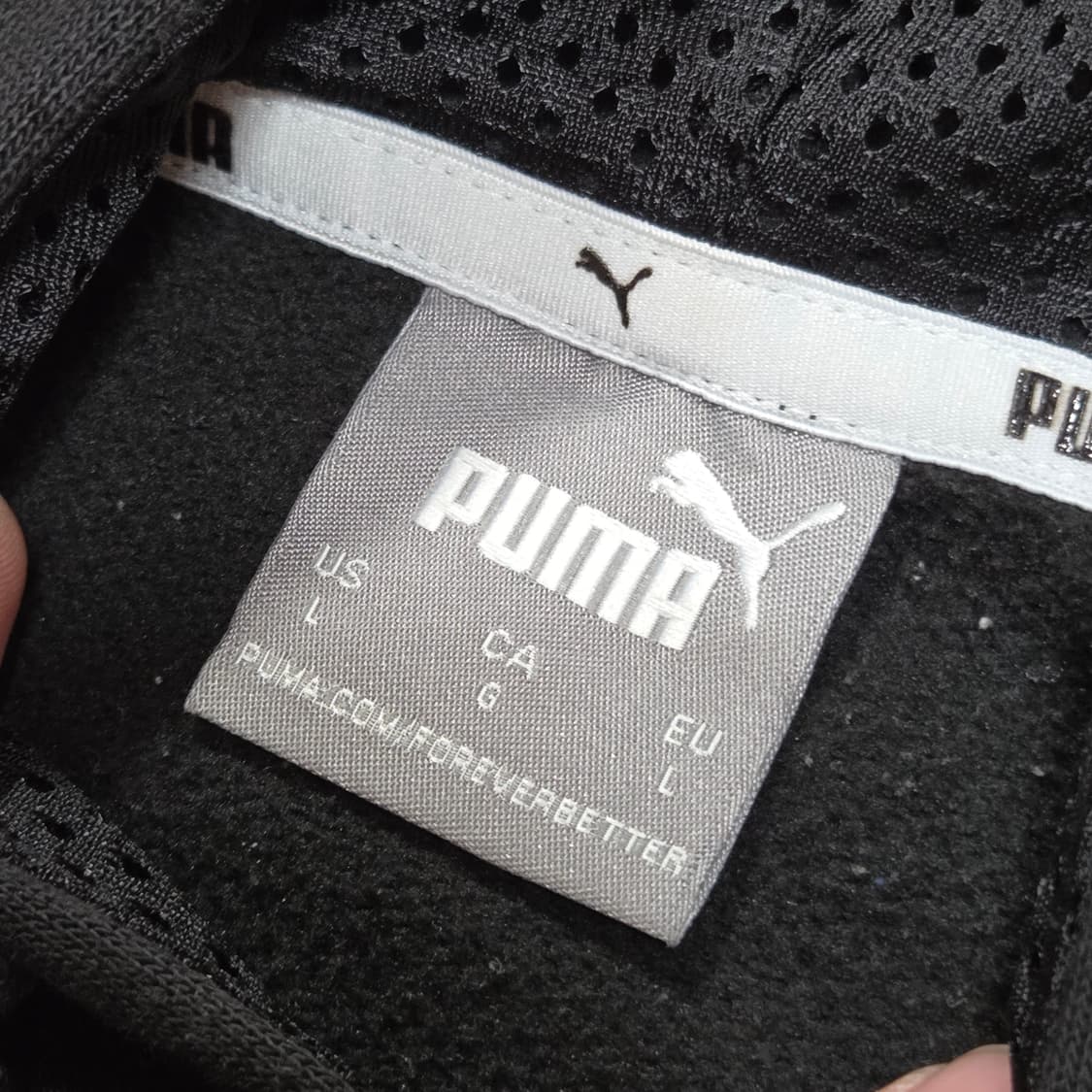 퓨마 로고 사이드 라인 블랙 후드티 상품이미지7