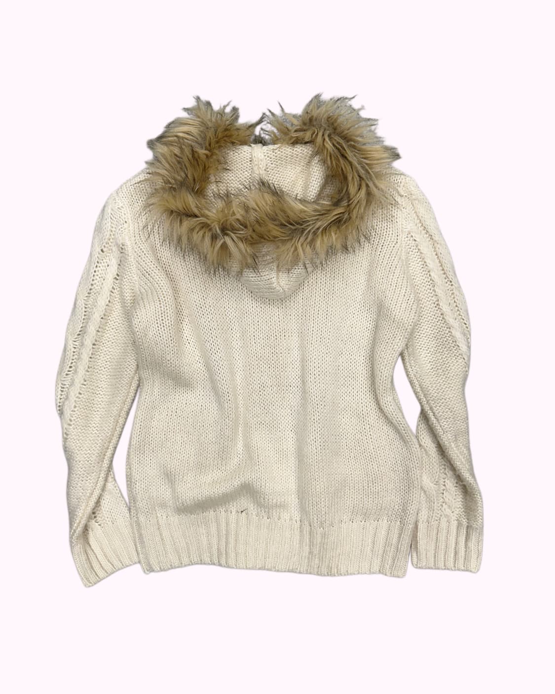 ivory pocket fur hood cardigan 상품이미지5