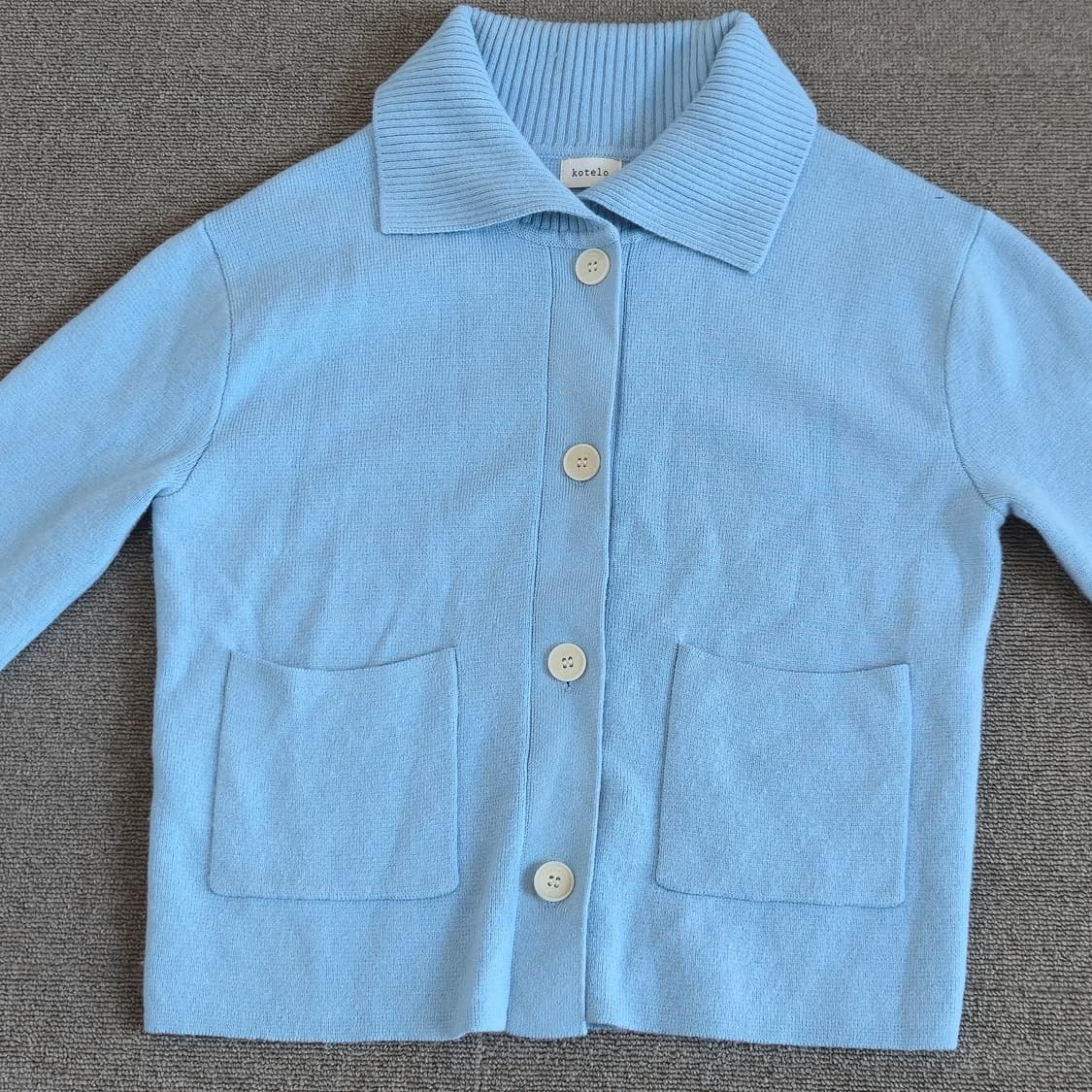 코텔로(kotelo) 스카이블루 카라 니트 가디건 상품이미지3