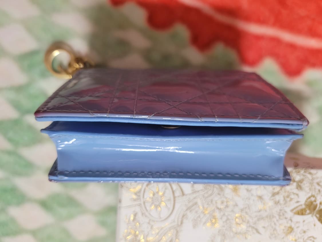 무료배송) 레이디 디올 반지갑 블루 상품이미지5