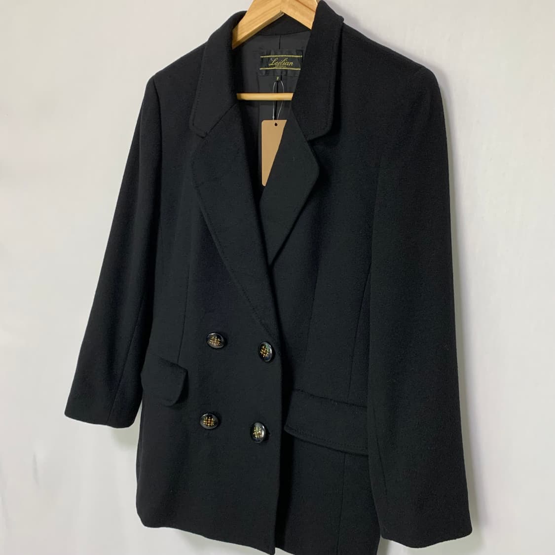 jpn 일본 빈티지 Lolian 블랙 더블 버튼 자켓 캐시미어 100% 상품이미지3