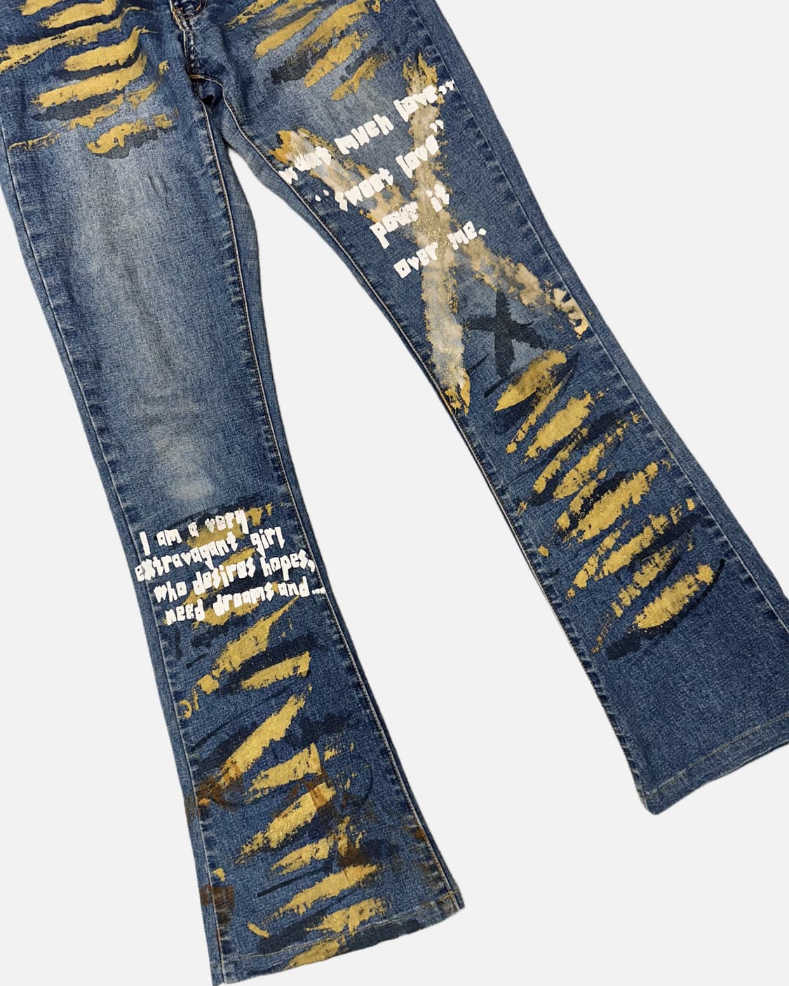 grunge painting low-rise boot-cut jean 상품이미지5