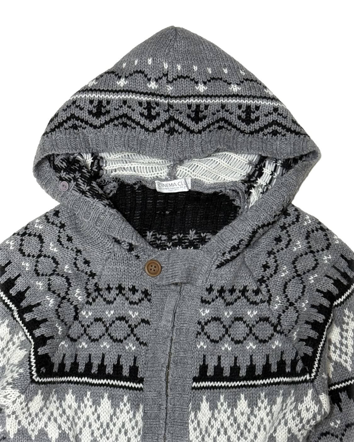 CINEMA CLUB 그레이 눈꽃 후드집업 가디건 상품이미지2