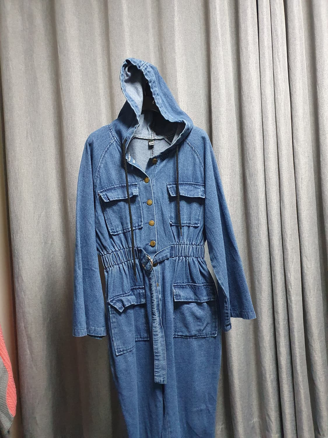 밴딩 데님 점프수트 상품이미지2