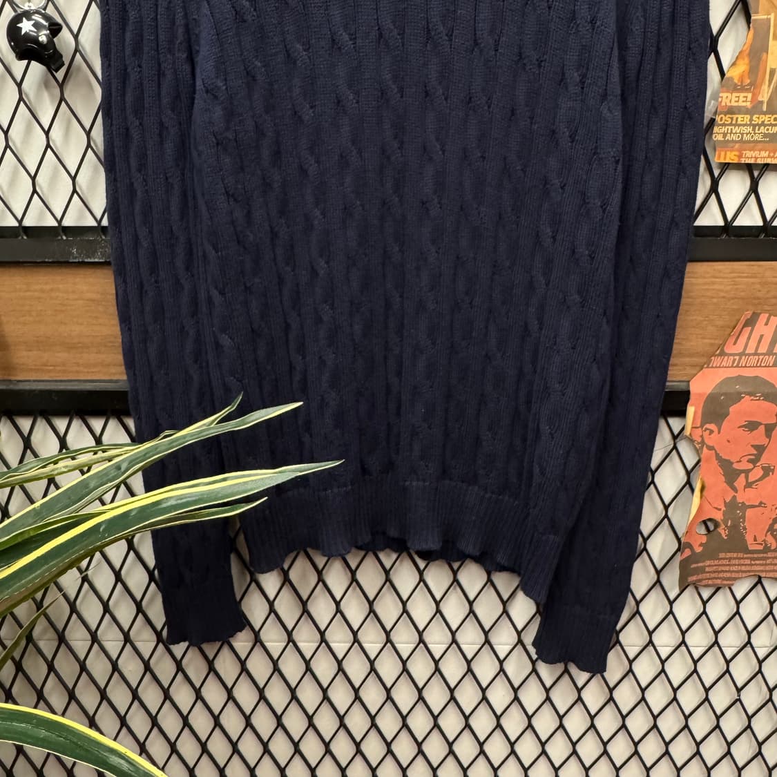 폴로 랄프로렌 케이블 니트 레드 포니 로고 포인트 네이비 상품이미지4