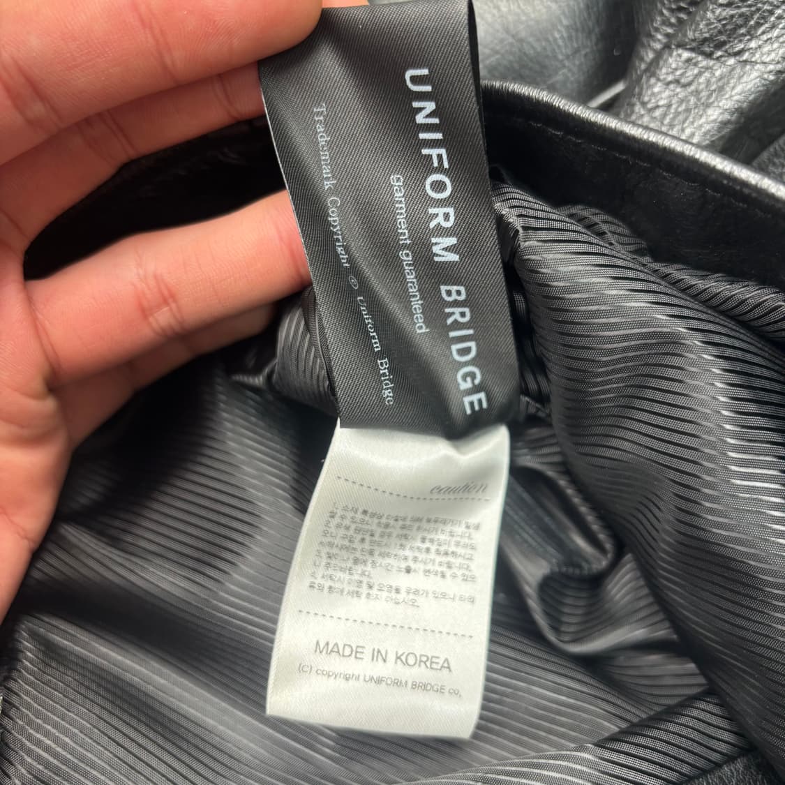 유니폼 브릿지 블랙 비대칭 레더 자켓 L 상품이미지9