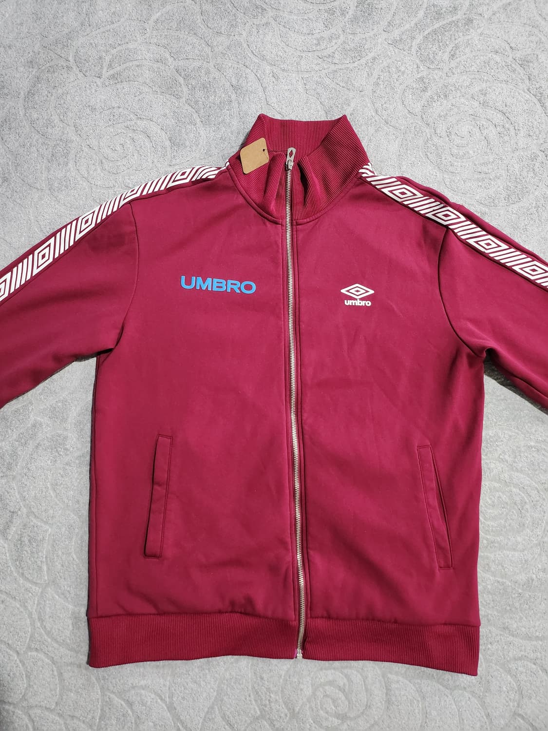 엄브로 빈티지 로고 테이핑 트랙탑 (버건디) 2XL 상품이미지1