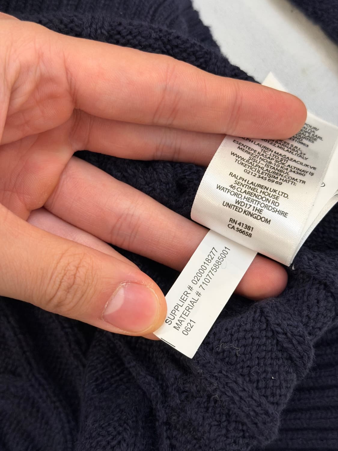 폴로 랄프로렌 꽈배기 케이블 니트 네이비 상품이미지6