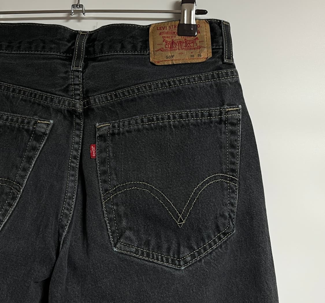 리바이스 569 흑청 와이드 데님팬츠 청바지 27 상품이미지7
