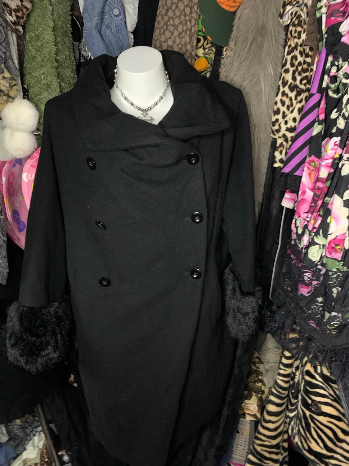 y2k 드레이프 퍼 코트 상품이미지1