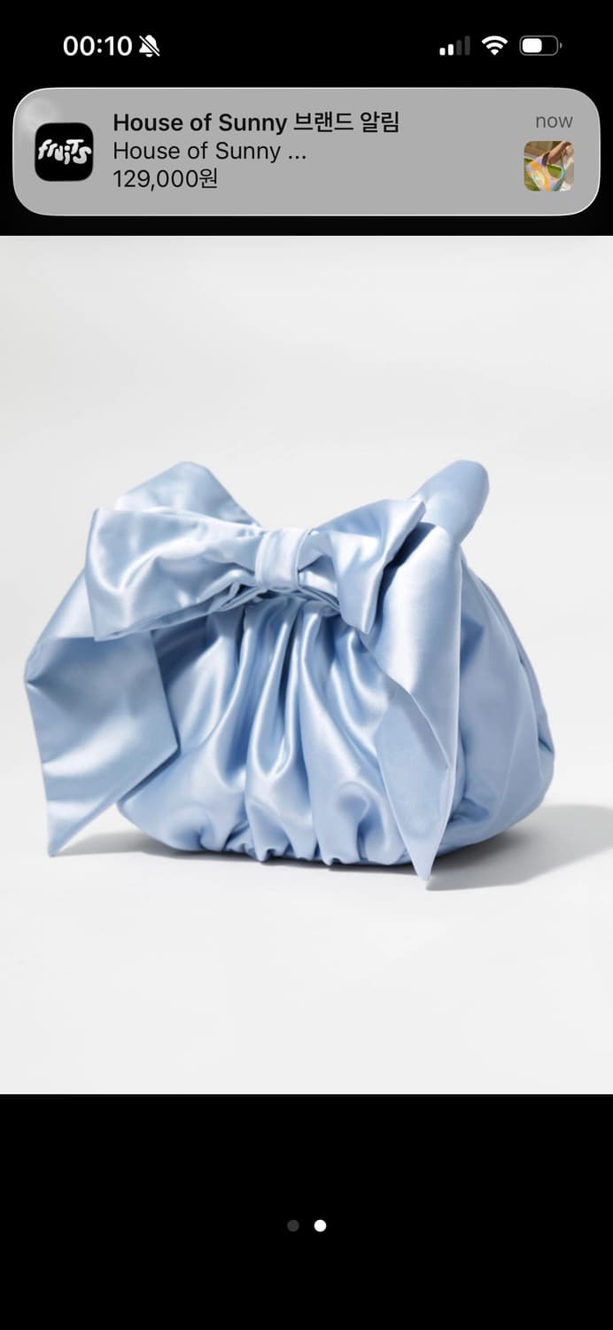 앤아더스토리즈 실크 리본백 스카이블루 새상품 상품이미지2