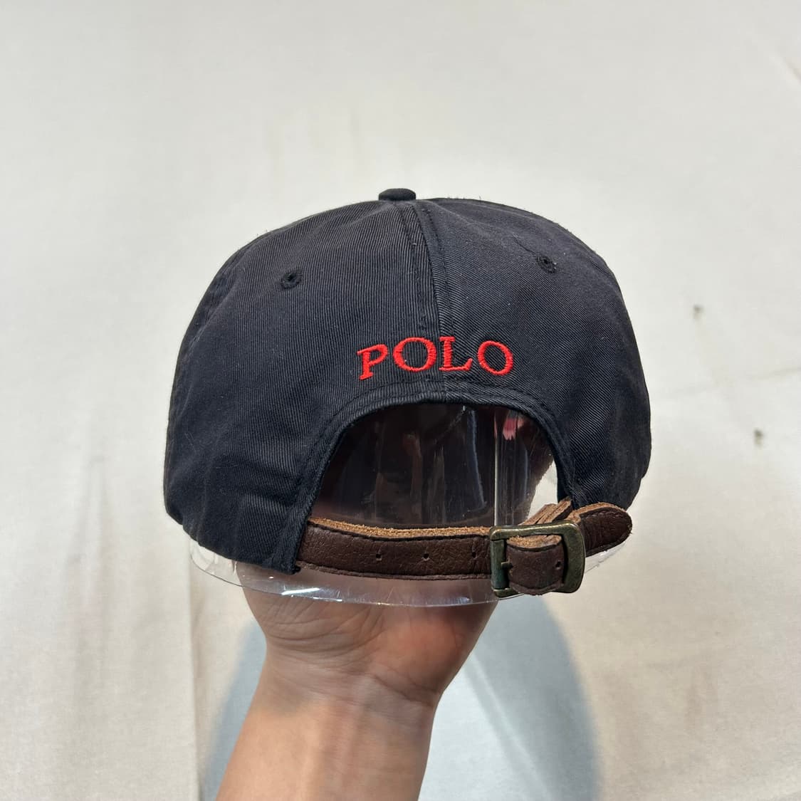 폴로 랄프로렌 블랙 볼캡 모자 가죽스트랩 정품 상품이미지4