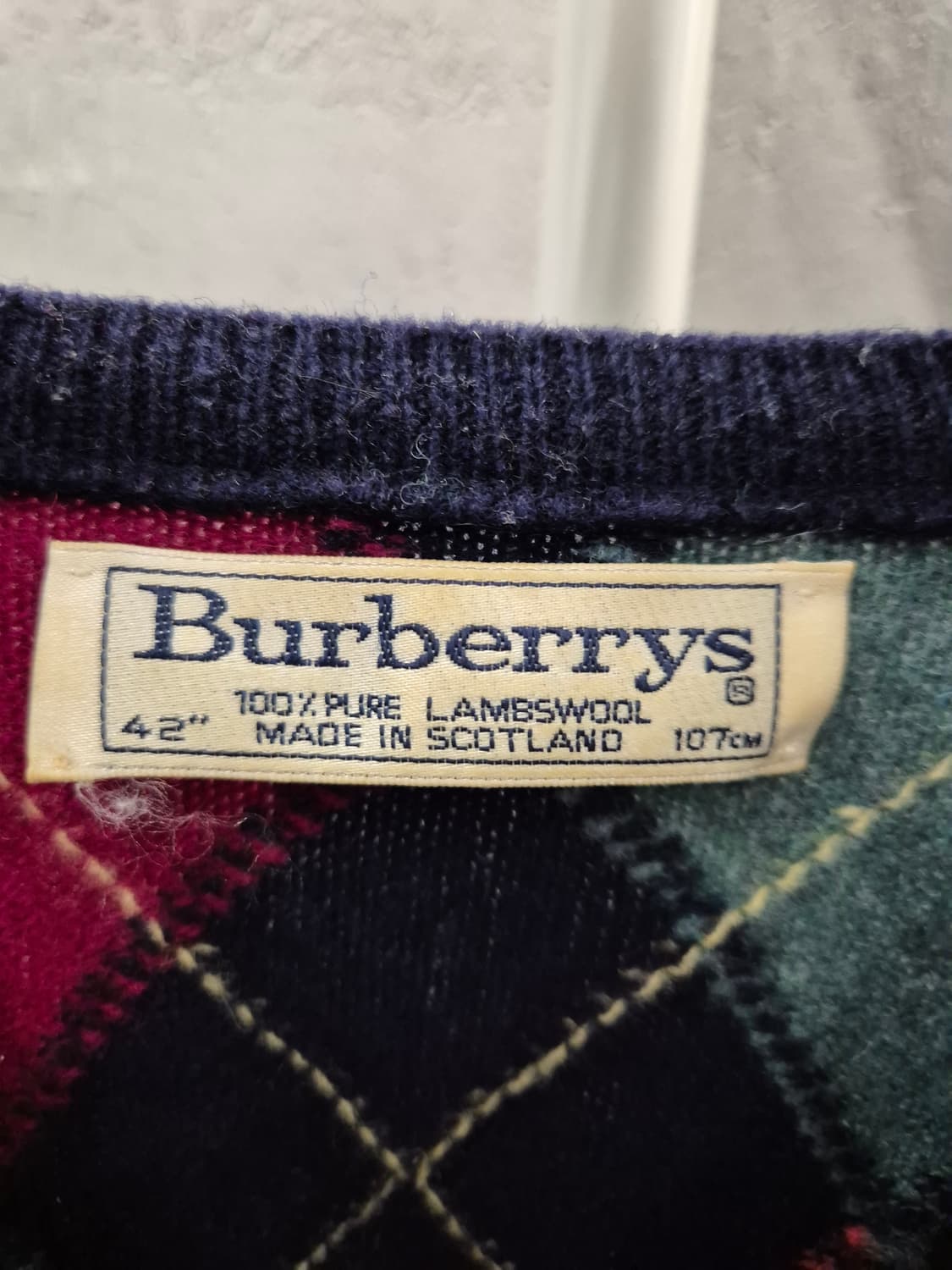버버리 아가일 니트 42사이즈 100% 램스울 상품이미지4