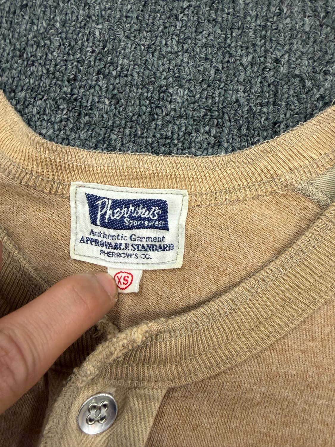 XS) 페로우즈 빈티지 헨리넥 반팔 티셔츠 상품이미지4