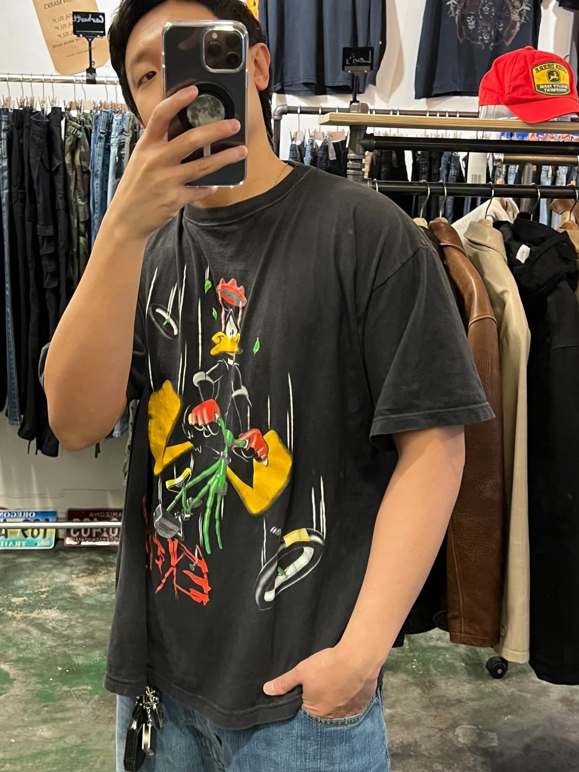 90's [XL] 워너브라더스 루니툰즈 대피덕 그래픽 빈티지 반팔티셔츠 상품이미지2