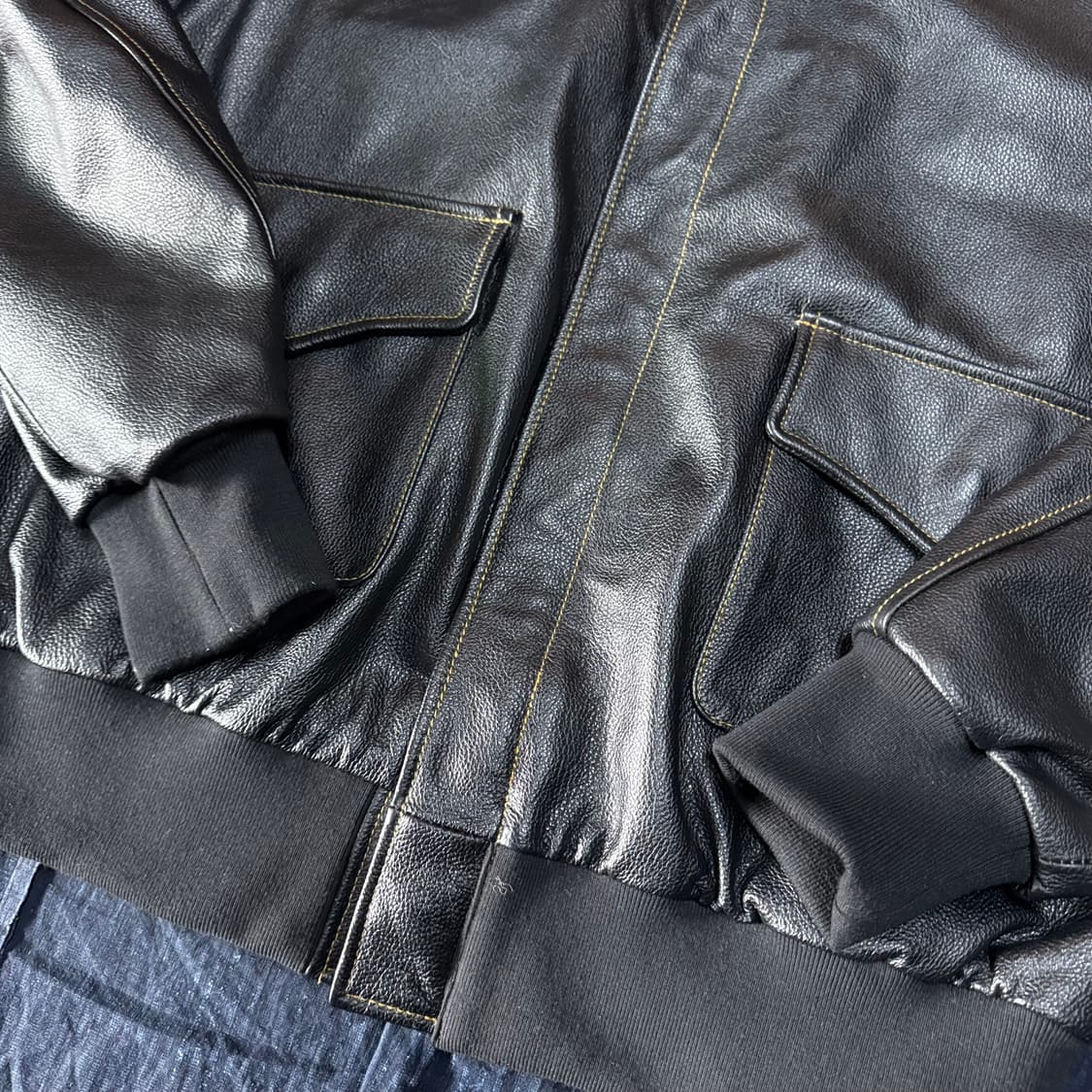 윌리스앤가이거 Type A-2 M35-098A.C-7555 레더자켓 3X 상품이미지3