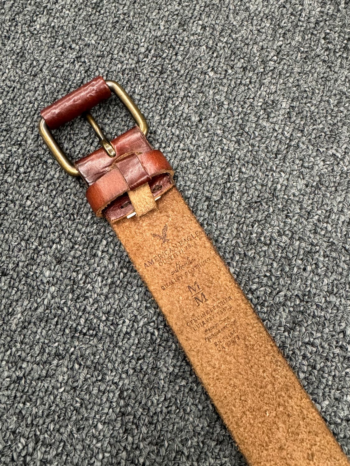 American Eagle 빈티지 스터드 패턴 웨스턴 브라운 가죽벨트 상품이미지3