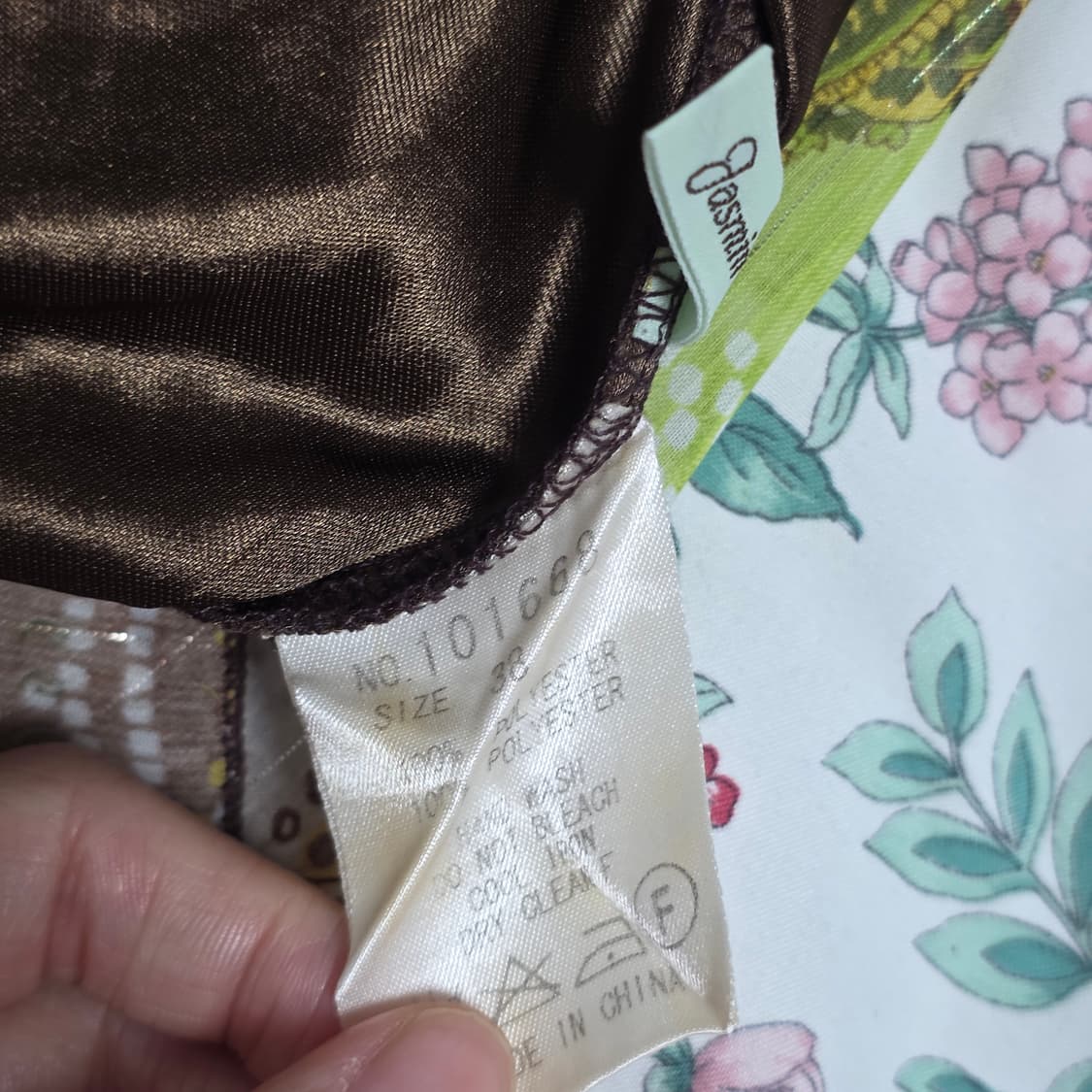 일본빈티지)페이즐리 오리엔탈 에스닉 그린브라운 모리걸 슬리브리스원피스 상품이미지4