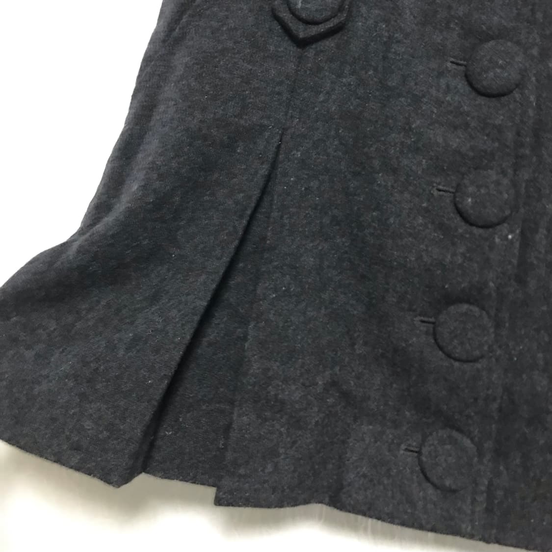 빈티지 긱시크 아카이브 빅 버튼 플리츠 울 스커트 상품이미지4