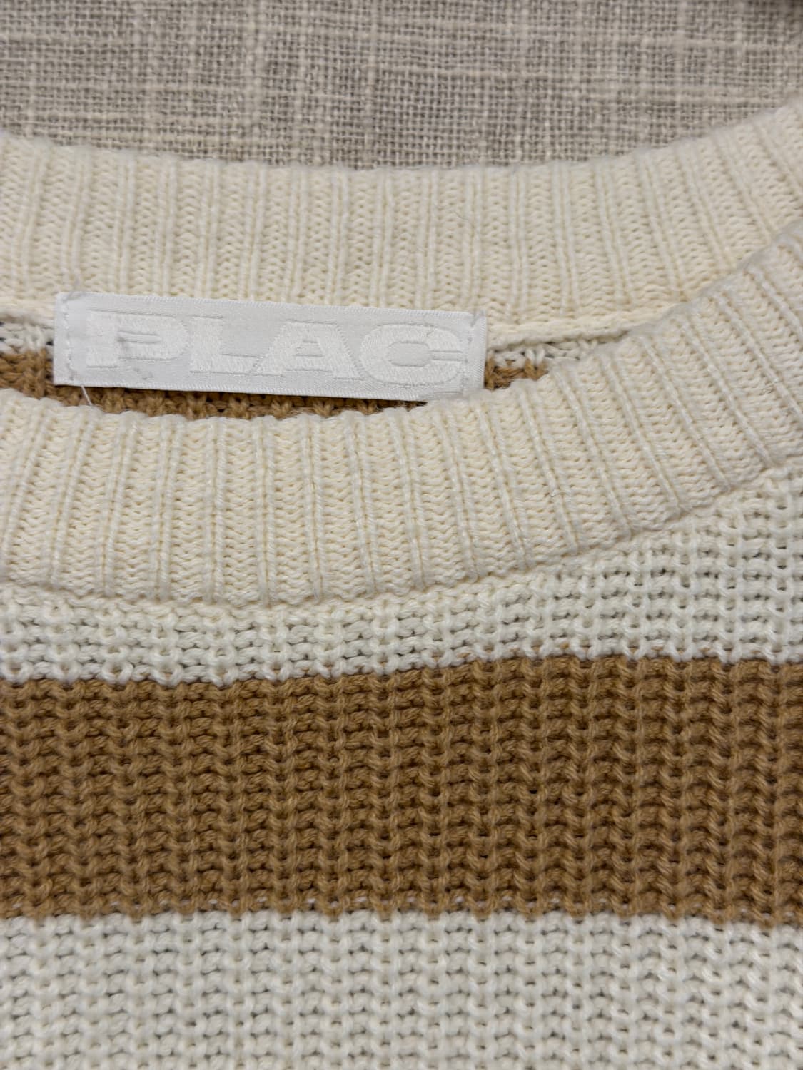 PLAC 플랙 크롭 스트라이프 라운드 넥 니트 상품이미지4