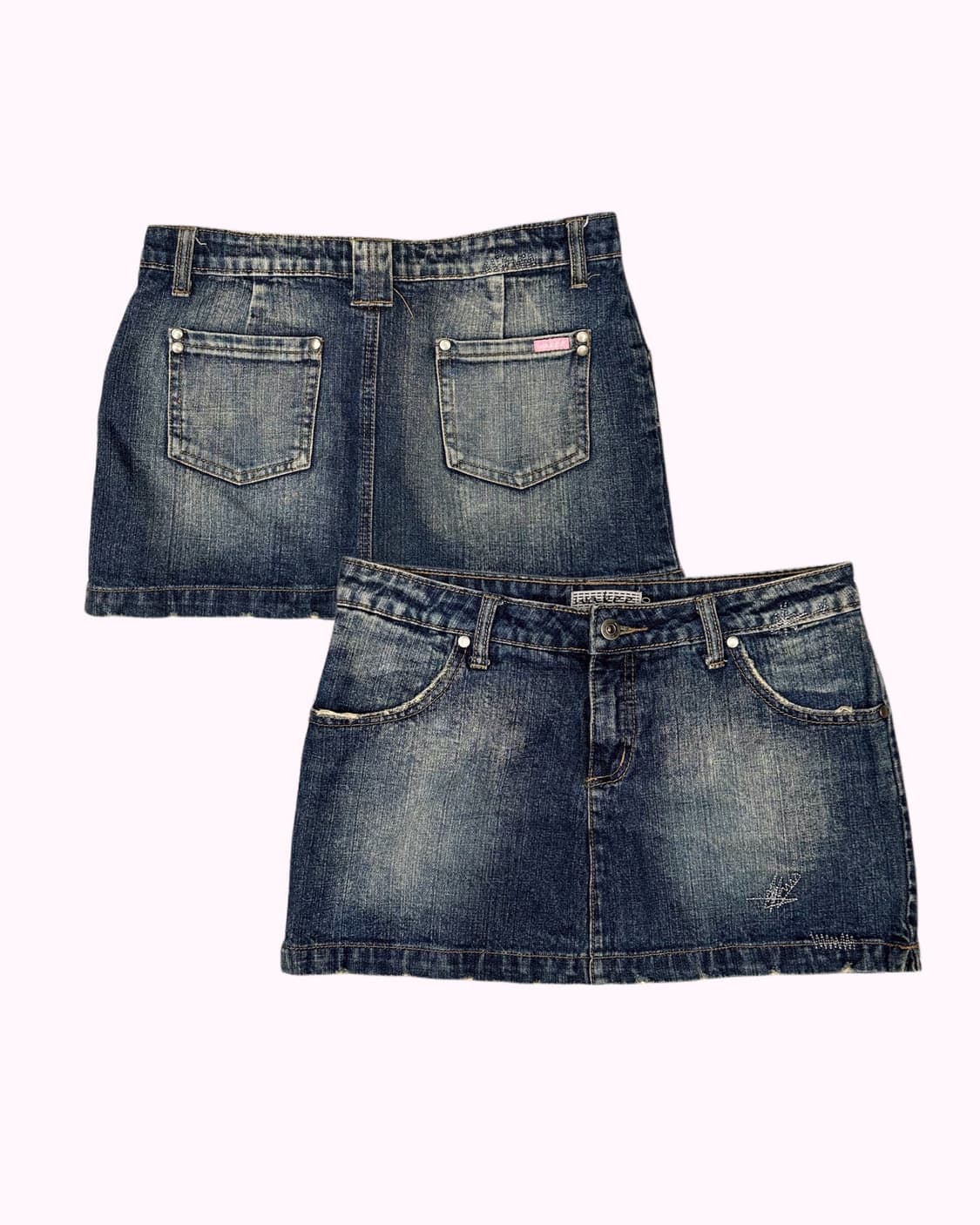 low-rise stitch denim skirt 상품이미지1