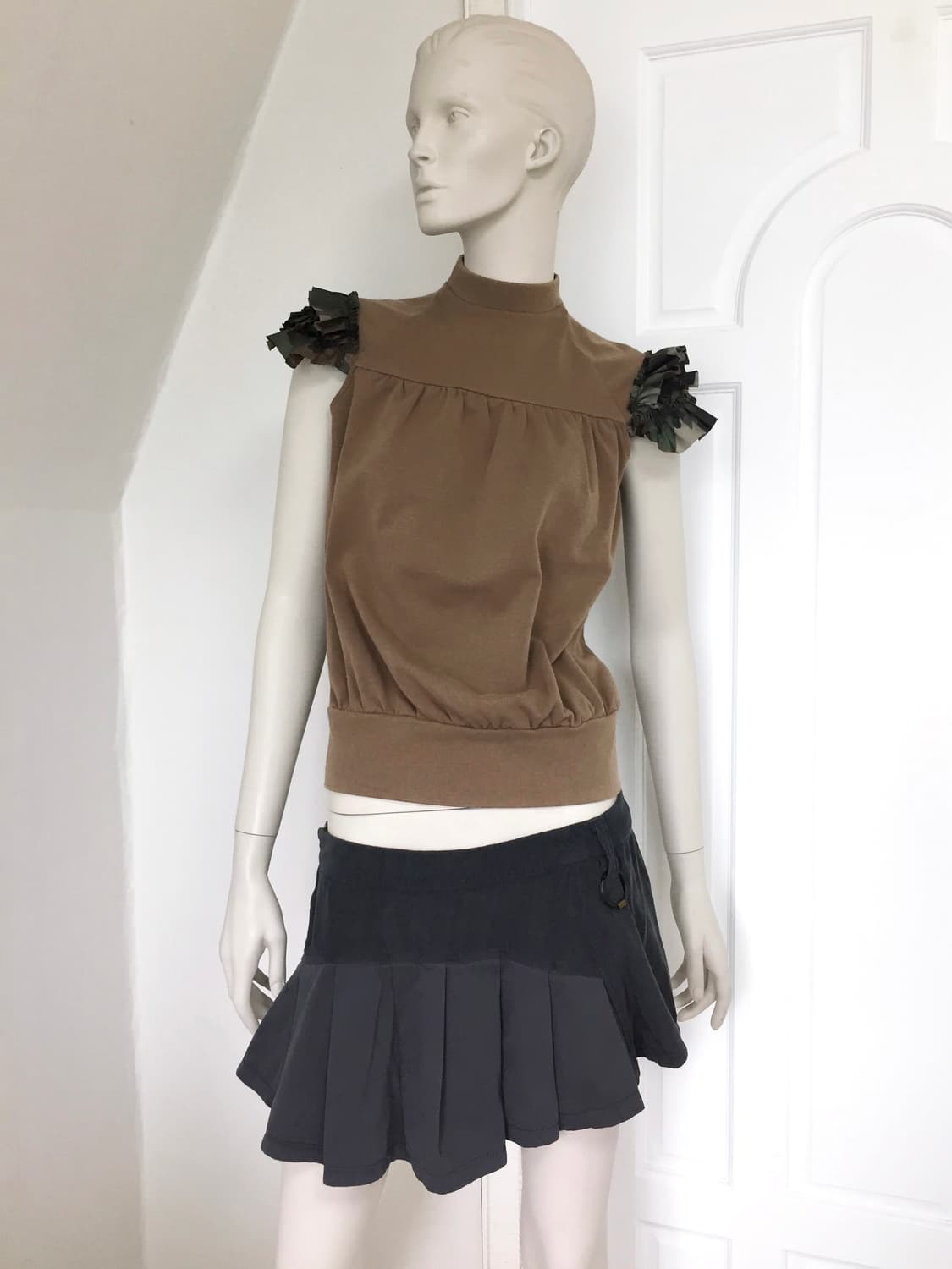 Camoflage Cute Ruffle Sleeve Top 상품이미지2