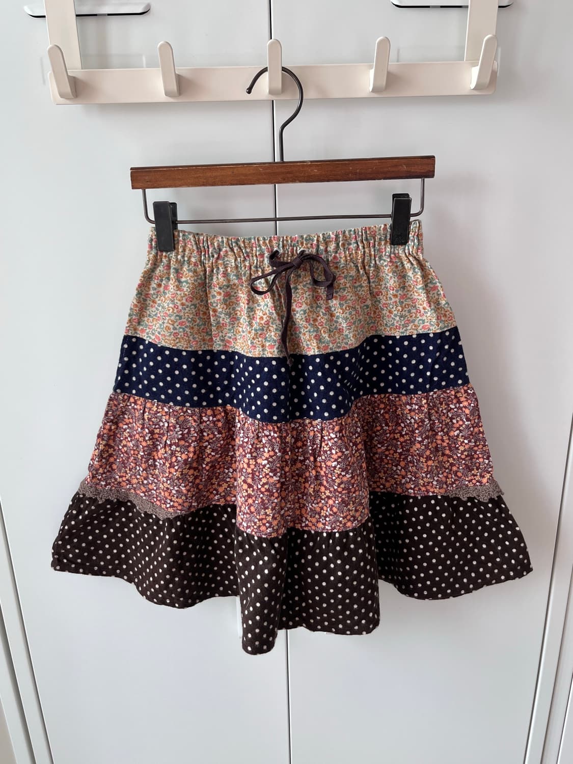 Papp 잔꽃 도트 패치워크 플레어 스커트 상품이미지9