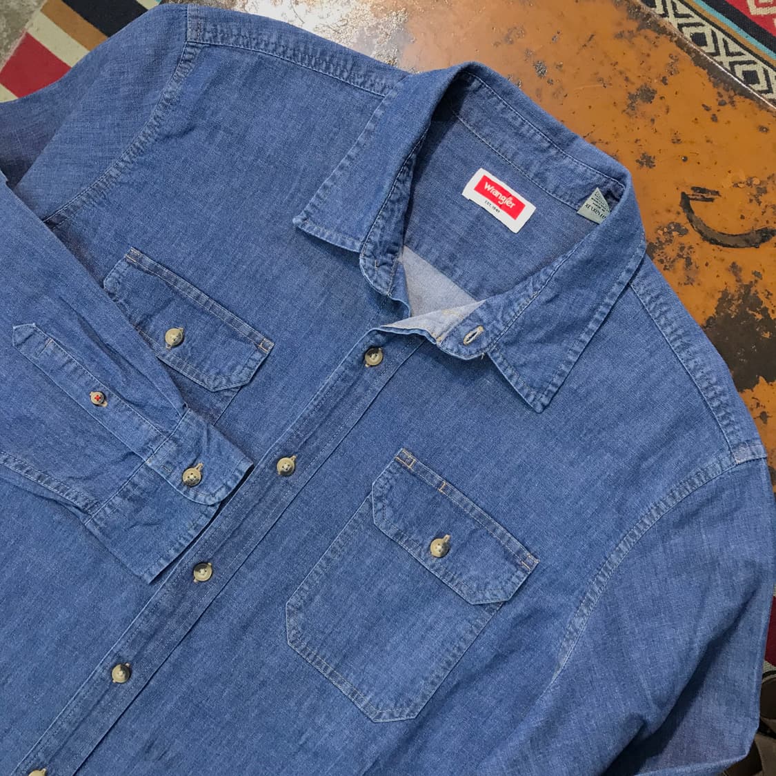 랭글러 중청 투포켓 데님 셔츠 남성 110 사이즈  상품이미지3