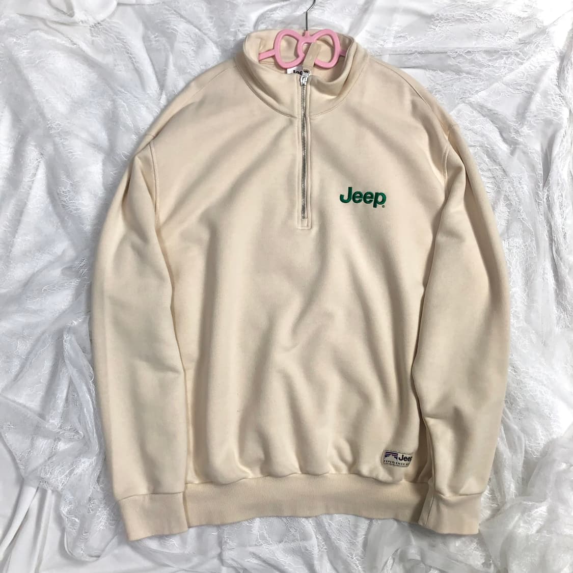 지프 크림 동그리 반집업 상품이미지1