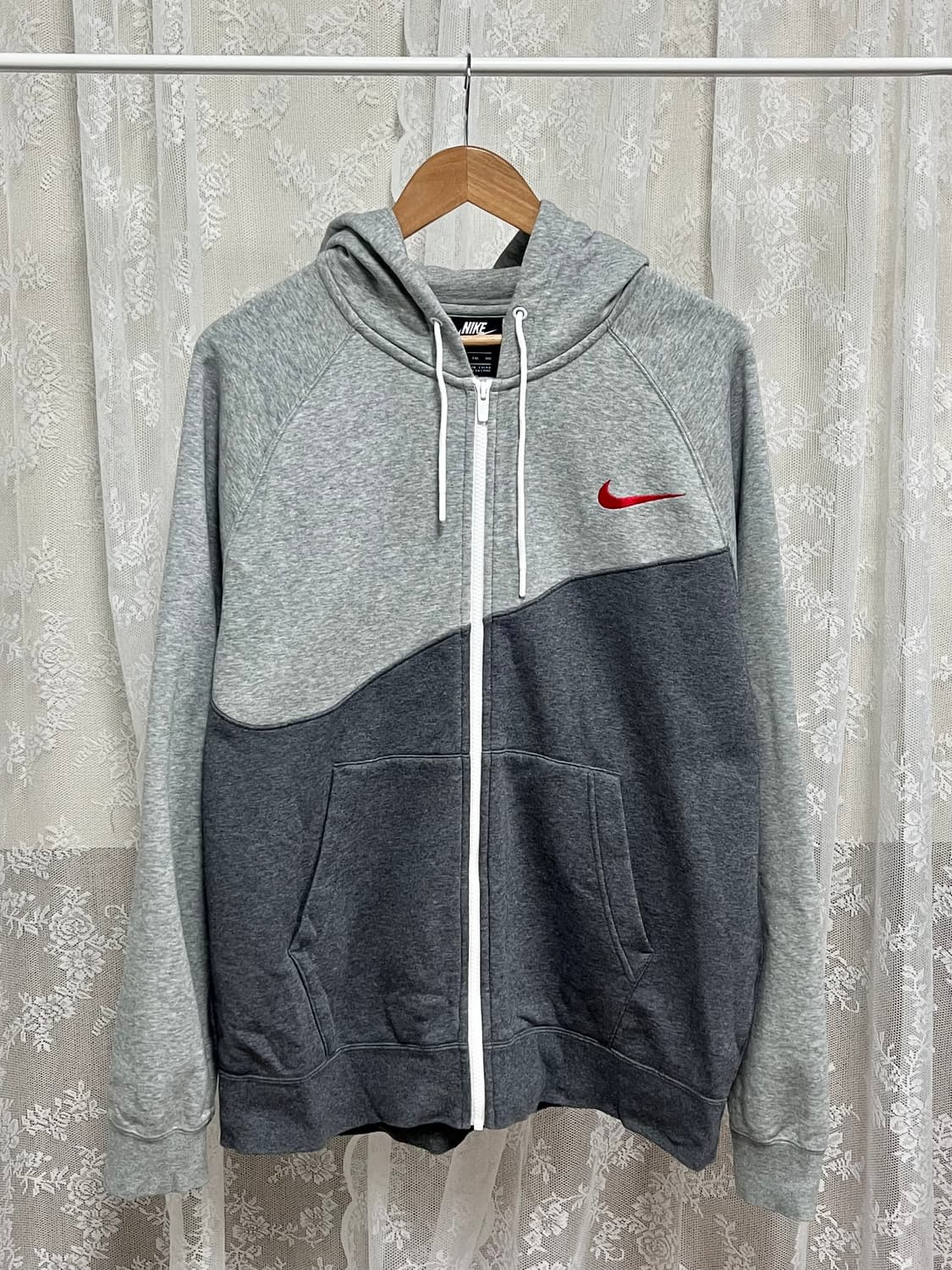 110) 나이키 빅스우시 기모 후드집업 그레이 상품이미지1