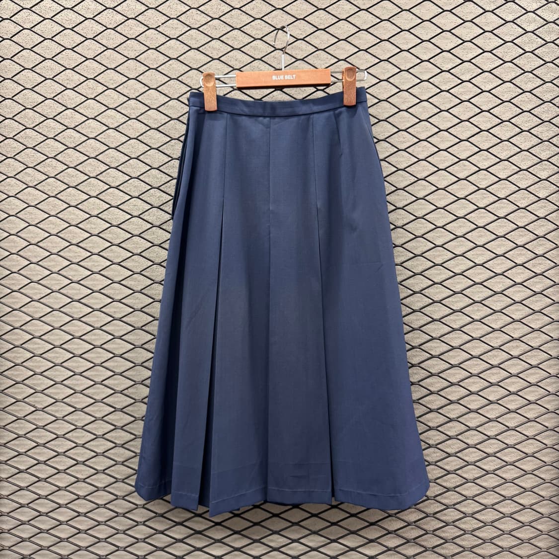 JPN VINTAGE 롱 스커트 플리츠 디테일 하이웨스트 네이비 상품이미지3