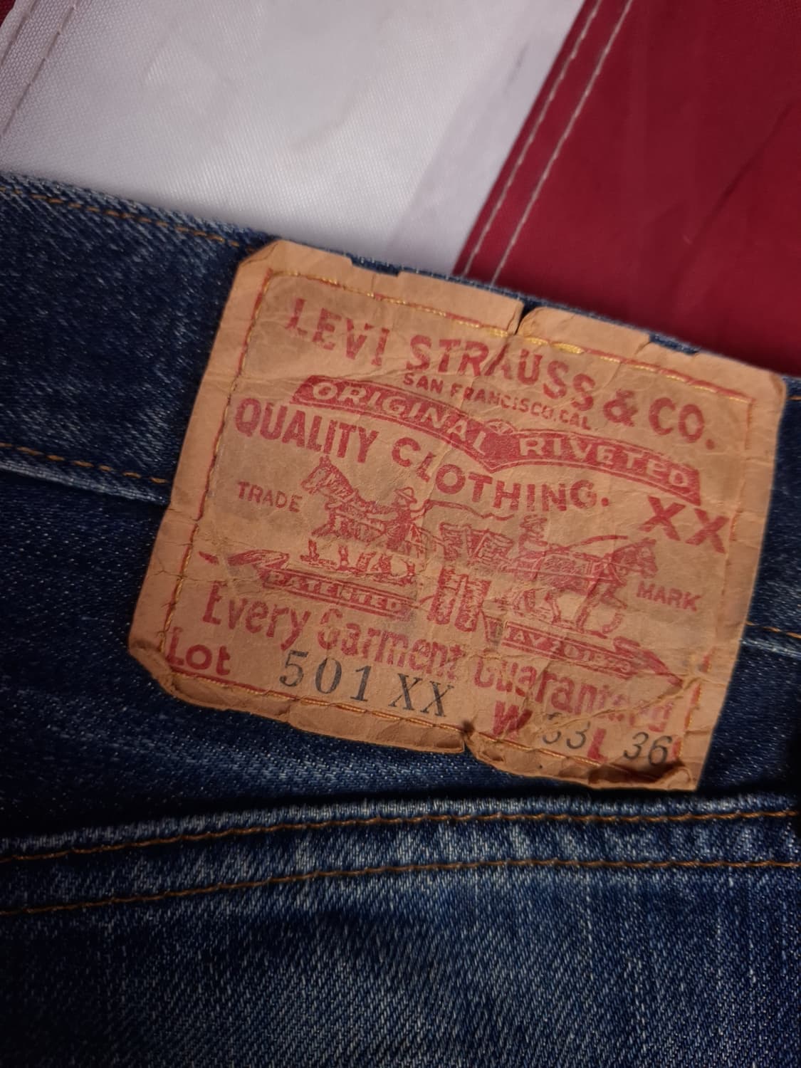 오리지날 미국제조 발렌시아 리바이스 501-XX 셀비지 데님진 상품이미지3