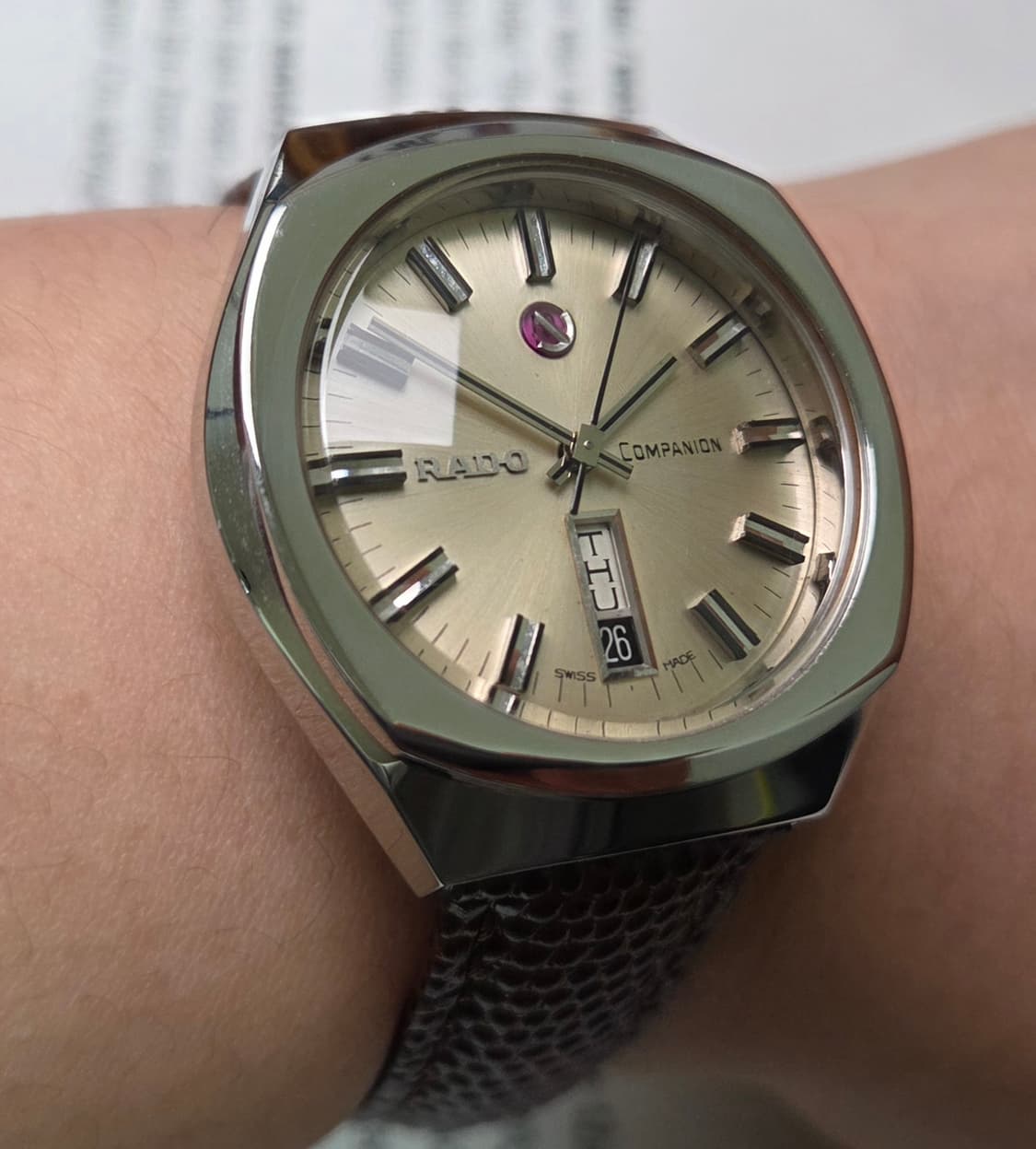 레어] 빈티지 라도 컴패니언 점보 순정 다이얼 와이드보이 데이데이트  상품이미지9