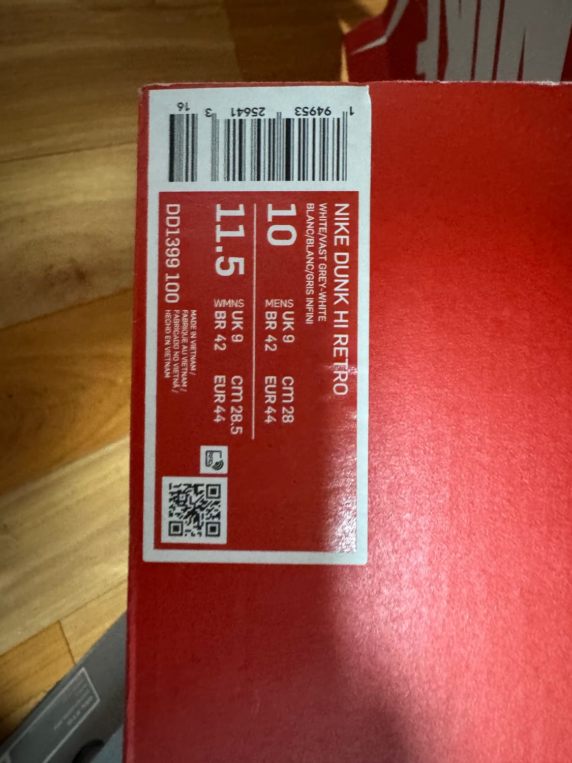 나이키 덩크 하이 레트로 화이트/그레이 280 상품이미지2