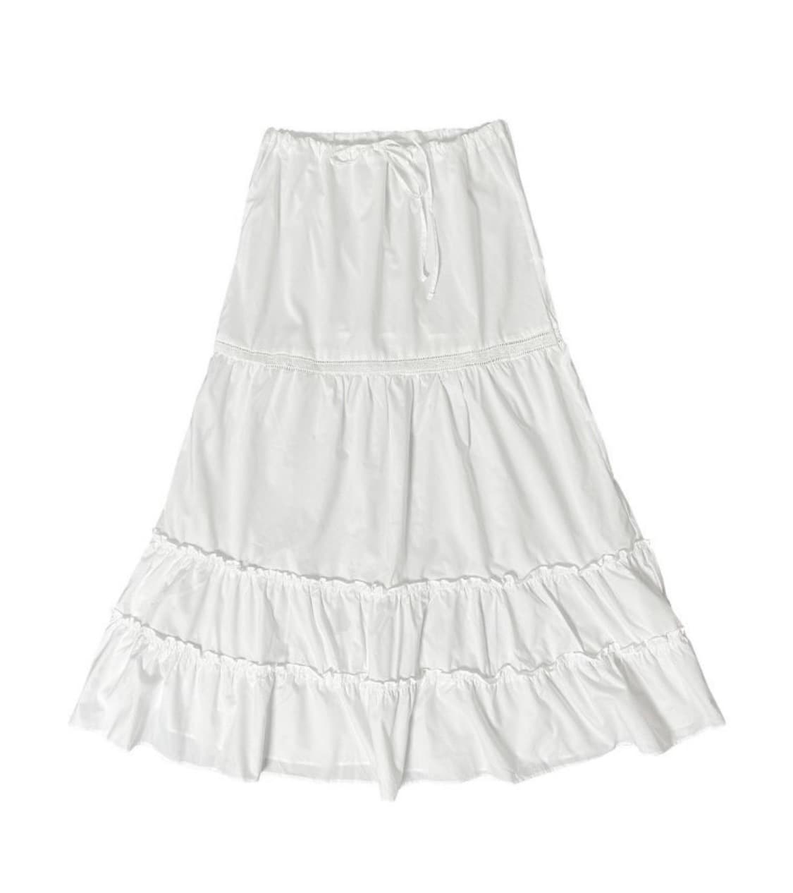 뉴얼린 퓨어 레이스 프릴 롱스커트 상품이미지1